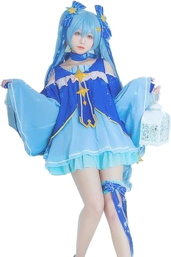 初音ミク コスプレ 衣装 ウィッグ セット Amazon.co.jp: ウィッグ付き 雪ミク 初音ミク コスプレ 衣装 アニメ